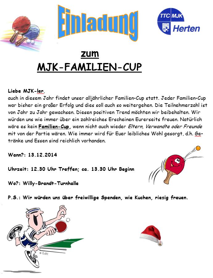 Familien-Cup am Samstag, den 13.12.2014